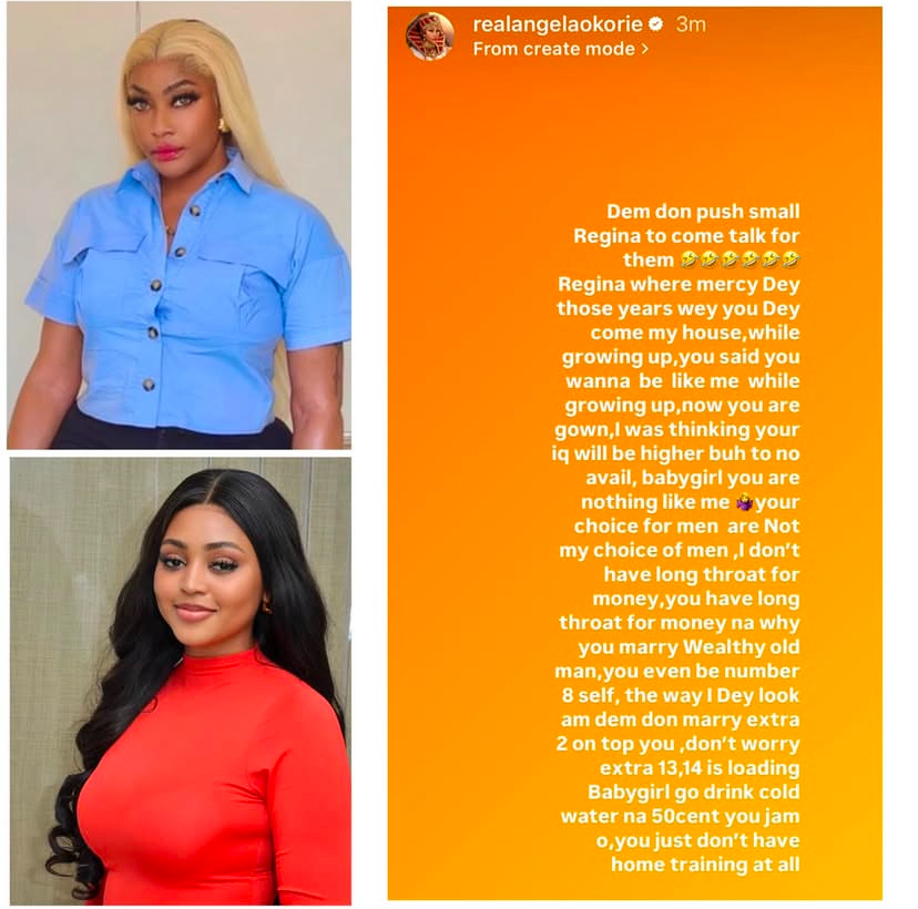 Regina Daniels And Angela Okorie Clash On Instagram; Full Gist Here!