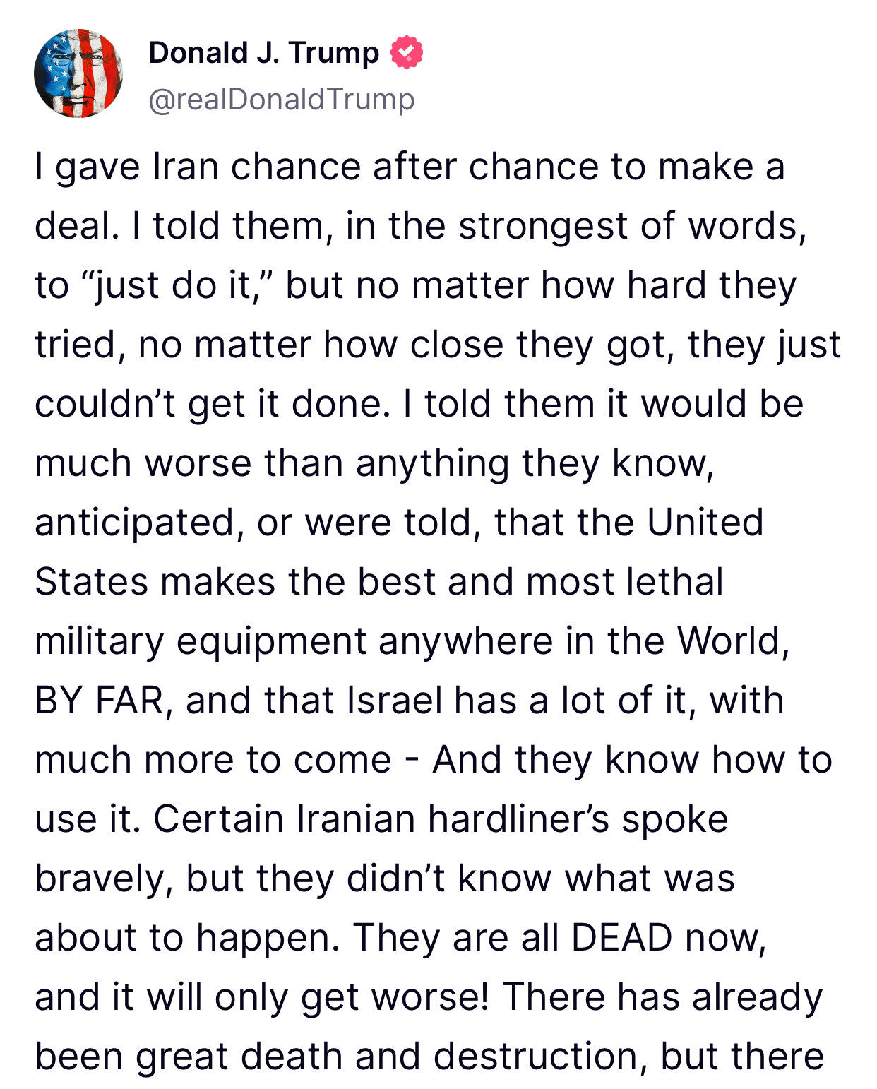 Trump Advises Iran To Settle Or Face More Attacks From Israel!
