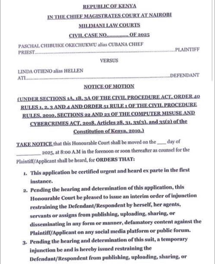 Cubana ChiefPriest Slams Alleged Baby Mama, Hellen, With Defamation Suit