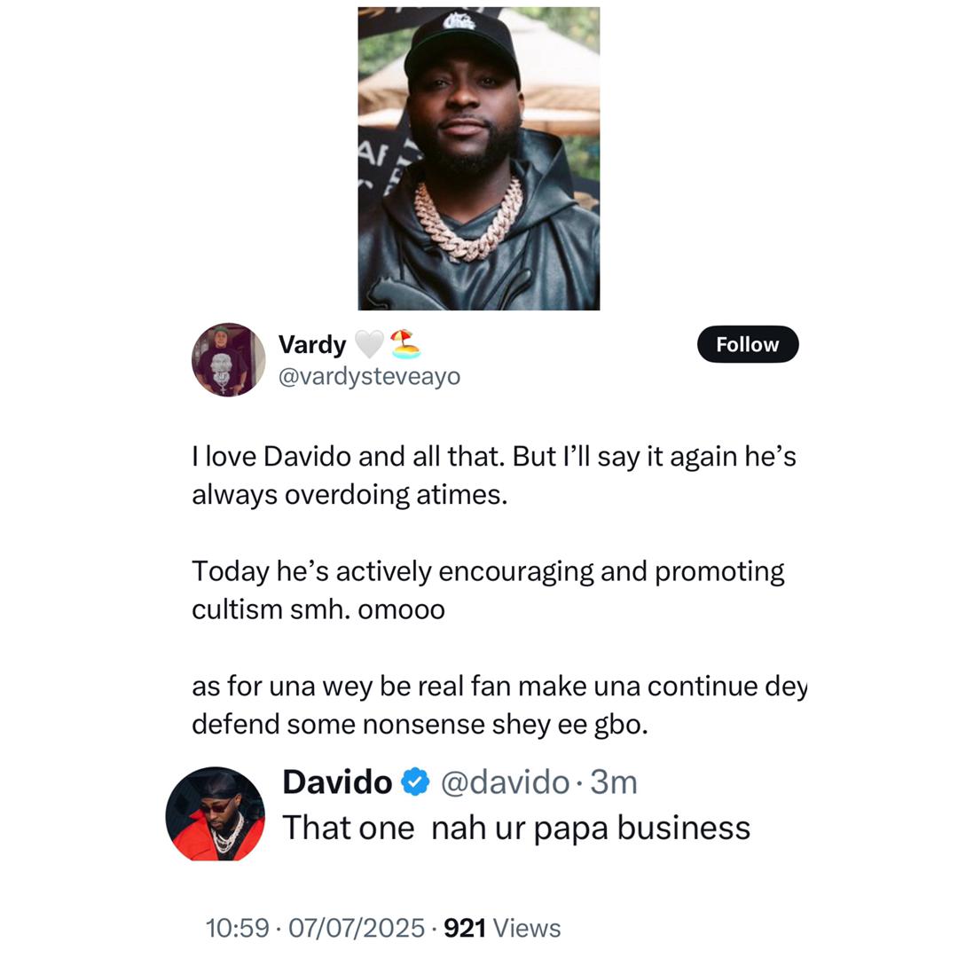 Netizens Drag Davido For Celebrating And Promoting Cultism