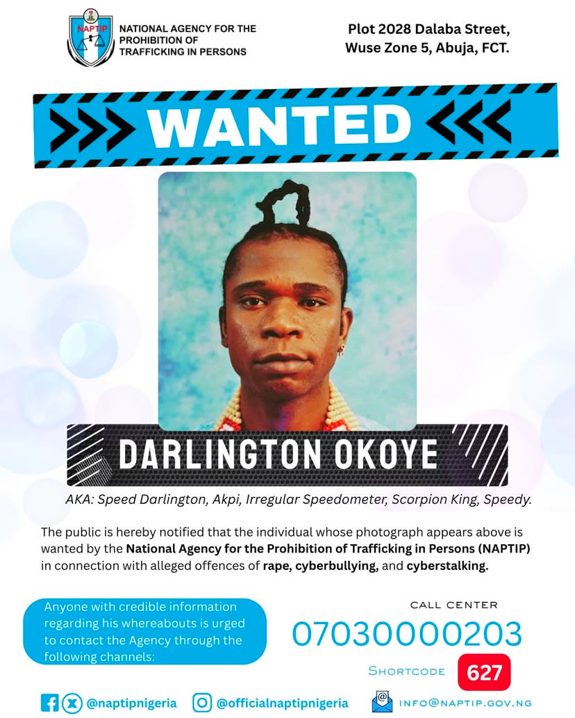 Speed Darlington Drags NAPTIP To Court Over Wanted Poster